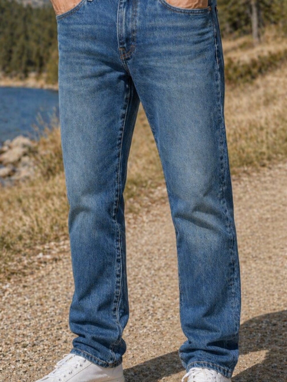 Levi's Premium 502 Jeans Men's Size 32X30 Blue Denim Big E Straight Leg Zip Fly